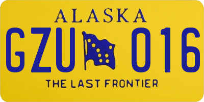 AK license plate GZU016