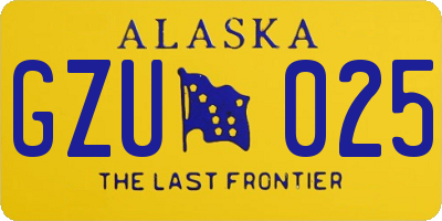 AK license plate GZU025