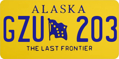 AK license plate GZU203