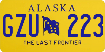AK license plate GZU223