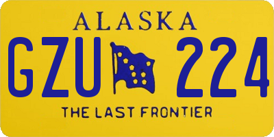 AK license plate GZU224