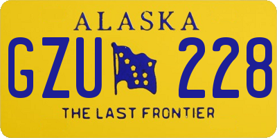 AK license plate GZU228