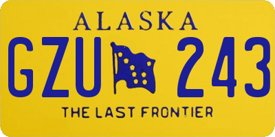 AK license plate GZU243