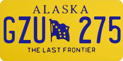 AK license plate GZU275