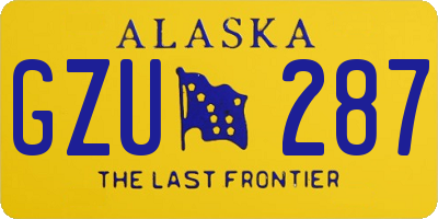 AK license plate GZU287