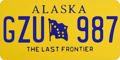 AK license plate GZU987