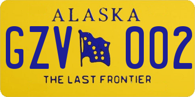 AK license plate GZV002