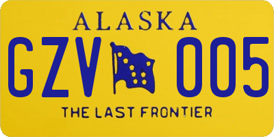 AK license plate GZV005