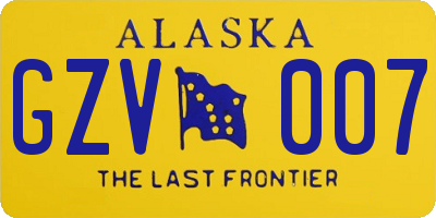 AK license plate GZV007