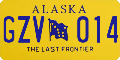 AK license plate GZV014