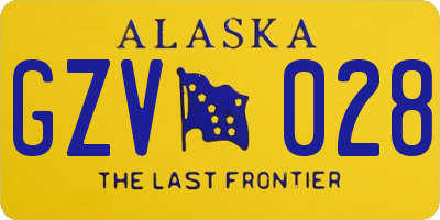 AK license plate GZV028