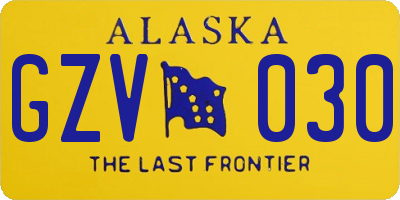AK license plate GZV030