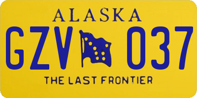 AK license plate GZV037