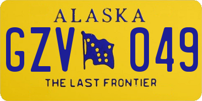 AK license plate GZV049