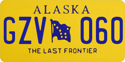 AK license plate GZV060