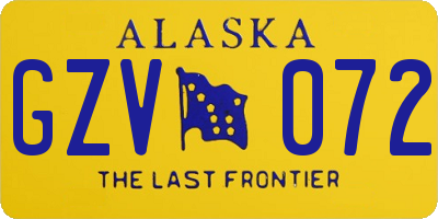 AK license plate GZV072