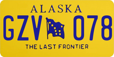 AK license plate GZV078
