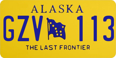 AK license plate GZV113