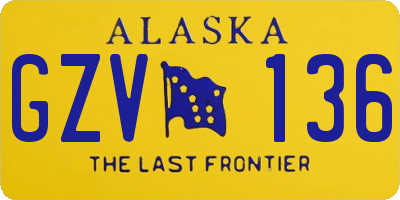 AK license plate GZV136