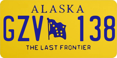 AK license plate GZV138