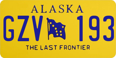 AK license plate GZV193