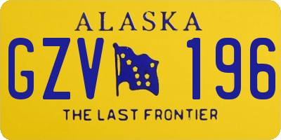AK license plate GZV196