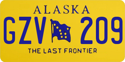AK license plate GZV209
