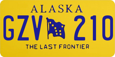 AK license plate GZV210