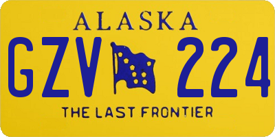 AK license plate GZV224