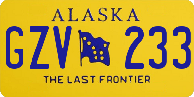 AK license plate GZV233
