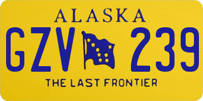 AK license plate GZV239