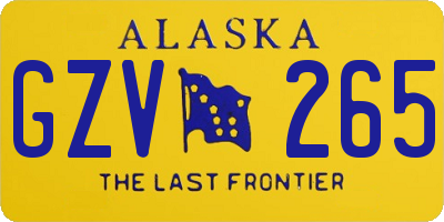 AK license plate GZV265
