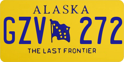 AK license plate GZV272
