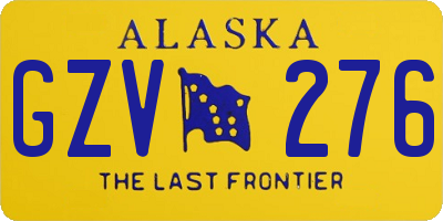 AK license plate GZV276