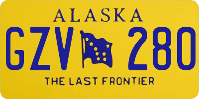 AK license plate GZV280