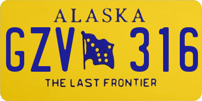 AK license plate GZV316