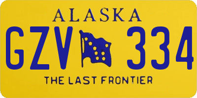 AK license plate GZV334