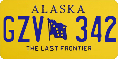 AK license plate GZV342
