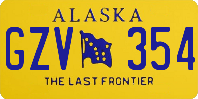 AK license plate GZV354
