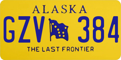 AK license plate GZV384