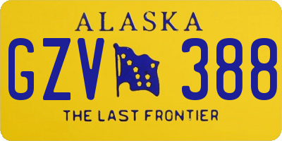 AK license plate GZV388