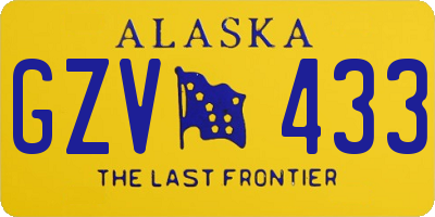 AK license plate GZV433