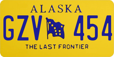AK license plate GZV454