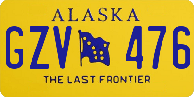 AK license plate GZV476