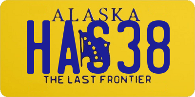 AK license plate HAS38