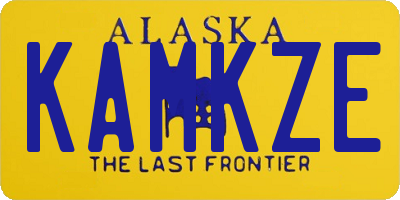 AK license plate KAMKZE