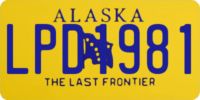 AK license plate LPD1981