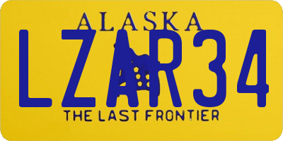 AK license plate LZAR34