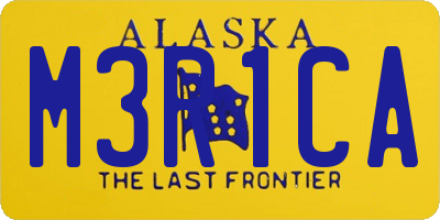 AK license plate M3R1CA