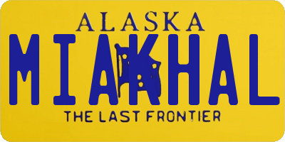 AK license plate MIAKHAL